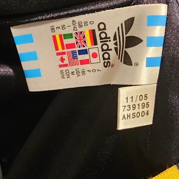 Adidas Originals Mens M 2005 Striped Wool Blend Blazer Jacket Blue Yellow 739195 - Picture 7 of 12